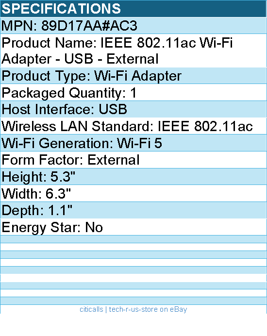 HP Poly 89D17AA#AC3 IEEE 802.11ac Wi-Fi Adapter - Wi-Fi 5