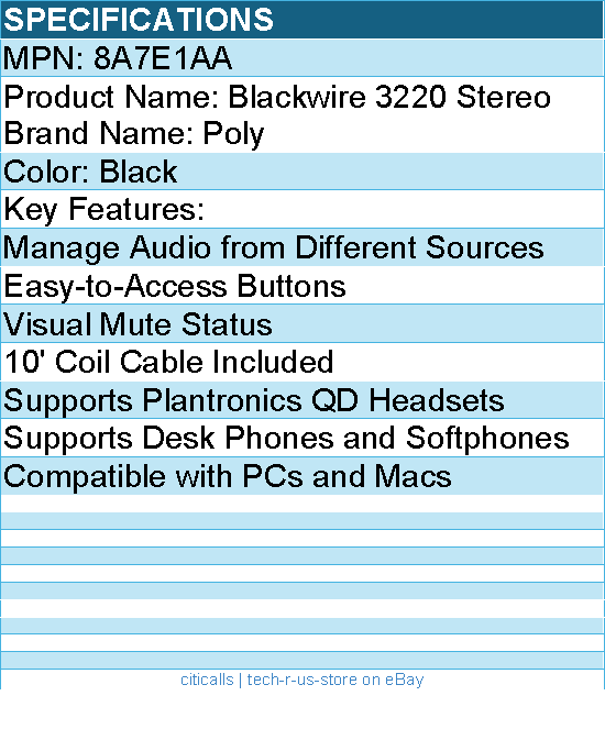 HP Poly 8A7E1AA MDA100 QD USB-A Analog Switch - Black