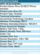 HP Poly 8F3E4AA#ABA Rove 20 DECT Phone Handset - Cordless - Black