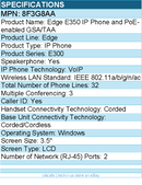 HP Poly 8F3G8AA Edge E350 IP Phone and PoE-enabled GSA/TAA - Corded/Cordless