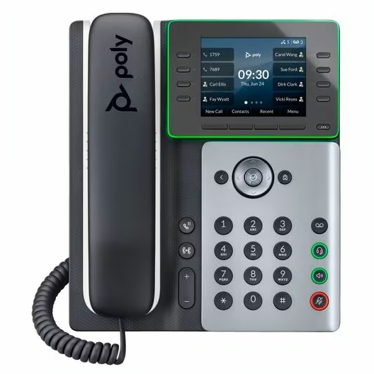 HP Poly 8F3G8AA Edge E350 IP Phone and PoE-enabled GSA/TAA - Corded/Cordless