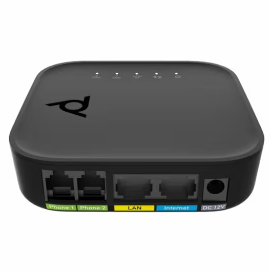 HP Poly 8F3H5AA#ABA ATA 402 2FXS Voice Port VoIP Adapter with Open SIP