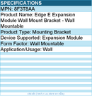 HP Poly 8F3T8AA Edge E Expansion Module Wall Mount Bracket - Wall Mountable