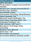HP Poly 8G7U0AA Voyager Surround 80 UC Headset - Stereo - Wired/Wireless