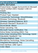 HP Poly 8G7U0AA Voyager Surround 80 UC Microsoft Teams Certified USB-C Headset