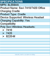 HP Poly 8L556AA Savi 7410/7420 Office Charging Cradle