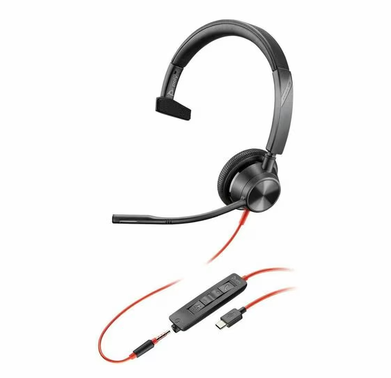 HP Poly 8M3U4AA#ABA Blackwire 3315 Headset +USB-C/A Adapter TAA - Mono
