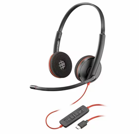HP Poly 8M3U6AA#ABA Blackwire 3220 Stereo Headset +USB-C/A Adapter TAA