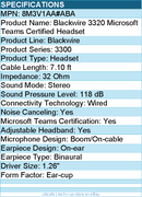 HP Poly 8M3V1AA#ABA Blackwire 3320 Microsoft Teams Certified Headset