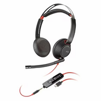 HP Poly 8M3W5AA#ABA Blackwire 5220 Headset +Inline Cable +USB-C/A Adapter TAA