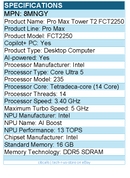Dell 8MNGY Pro Max FCT2250 Desktop Computer - Intel Core Ultra 5 235 - 3.40 GHz