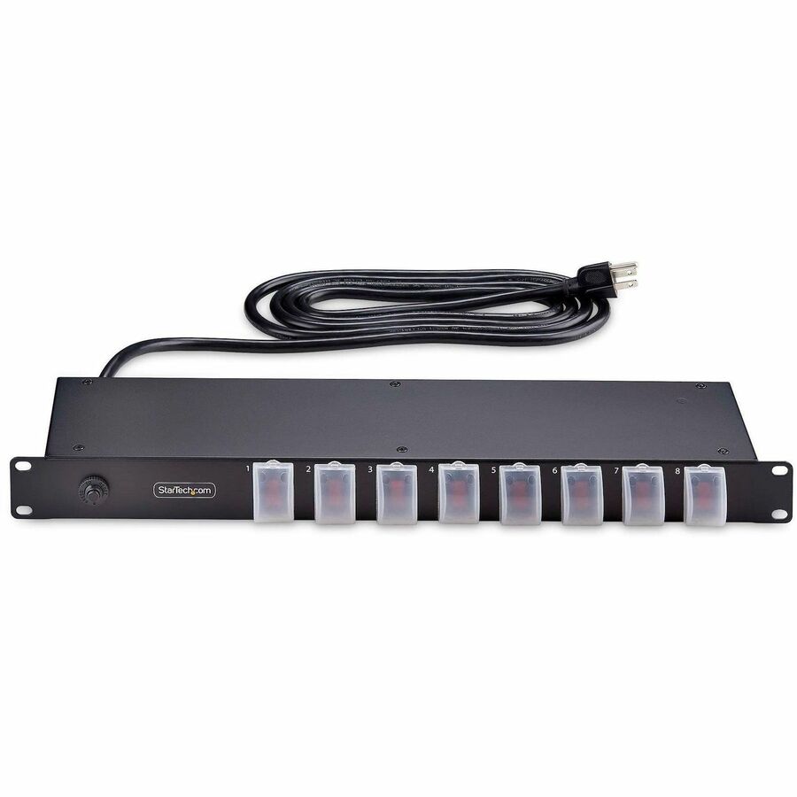 StarTech 8NS8-RACK-MOUNT-PDU 8-Outlet Horizontal Rack Mount PDU, 1U Power Strip