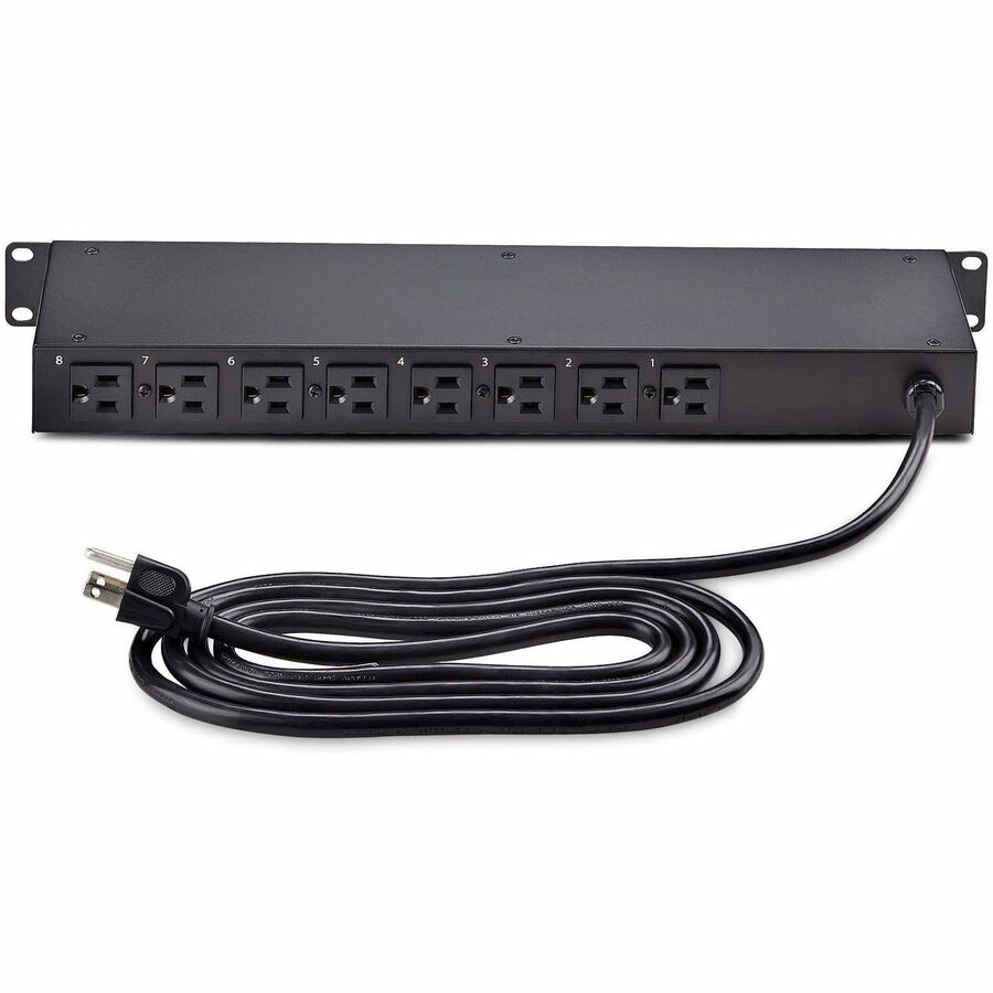 StarTech 8NS8-RACK-MOUNT-PDU 8-Outlet Horizontal Rack Mount PDU, 1U Power Strip