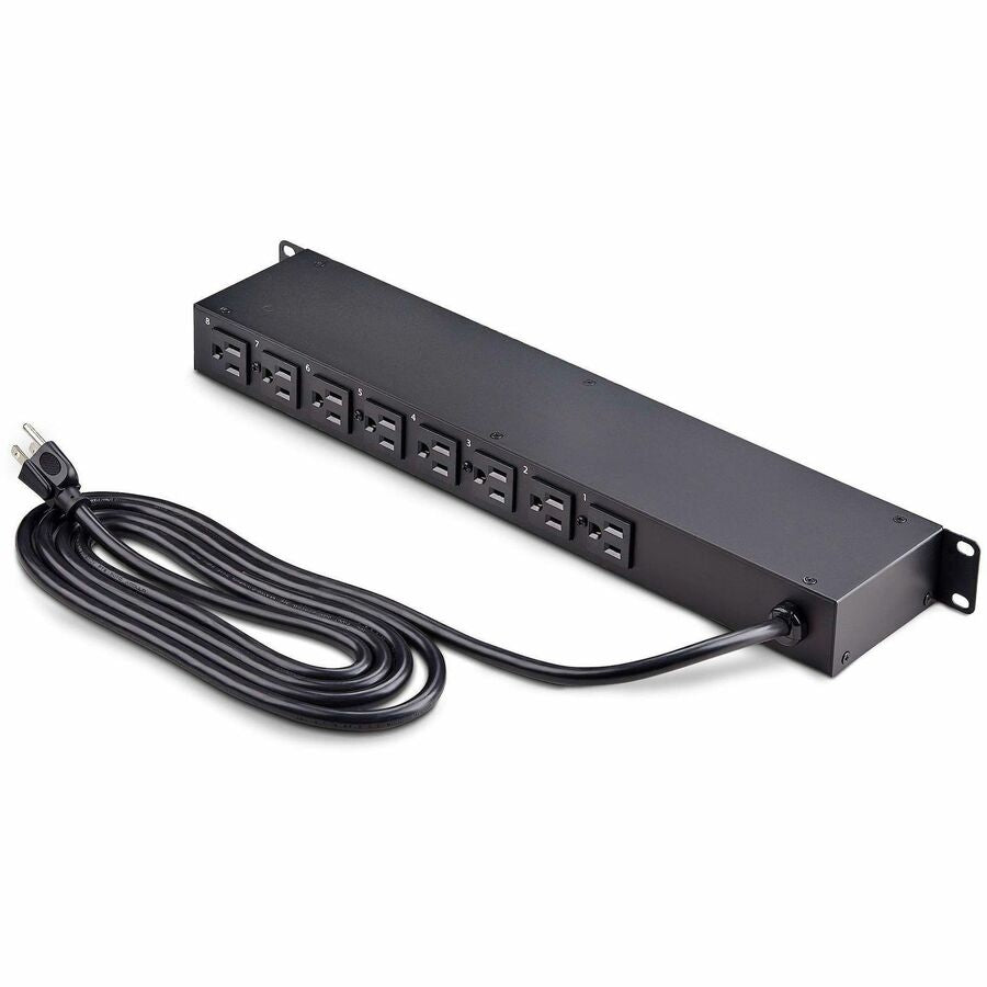 StarTech 8NS8-RACK-MOUNT-PDU 8-Outlet Horizontal Rack Mount PDU, 1U Power Strip