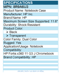 HP 8R9A6U3 Notebook Case for HP Fortis x360 11 G3 J Chromebook