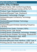 HP 8T6L7UT#ABA 685 Comfort Dual-Mode Keyboard and Mouse Combo (8T6L7UT)