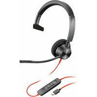 HP Poly 8X215AA Blackwire 3310 Monaural USB-C Headset + USBC/A Adapter