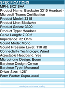 HP Poly 8X218AA Blackwire 3315 Headset - Microsoft Teams Certification - 7 ft