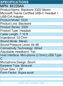 HP Poly 8X220AA Blackwire Stereo Microsoft Teams Certified USB-C Headset - Wired
