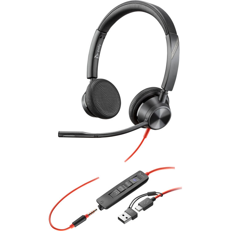 HP Poly 8X221AA Blackwire 3325 Stereo USB-C Headset - 7 ft - Wired