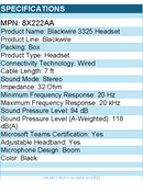 HP Poly 8X222AA Blackwire 3325 Headset - Microsoft Teams Certification - Stereo