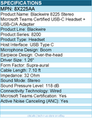 HP Poly 8X225AA Blackwire Stereo Microsoft Teams Certified USB-C Headset