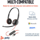 HP Poly 8X228AA Blackwire 3220 Stereo USB-C Headset +USB-C/A Adapter - 5.20 ft