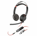 HP Poly 8X231AA Blackwire 5220 Stereo Headset w/ USB-C/A Adapter - 7.10 ft
