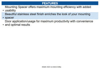 HES 9000-108-630 1/8" Aluminum Spacer Bracket for Surface Mount Electric Strikes
