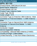 WilsonPro 901150 NMO Mount 3/4 inch - 14 ft - Antenna Cable