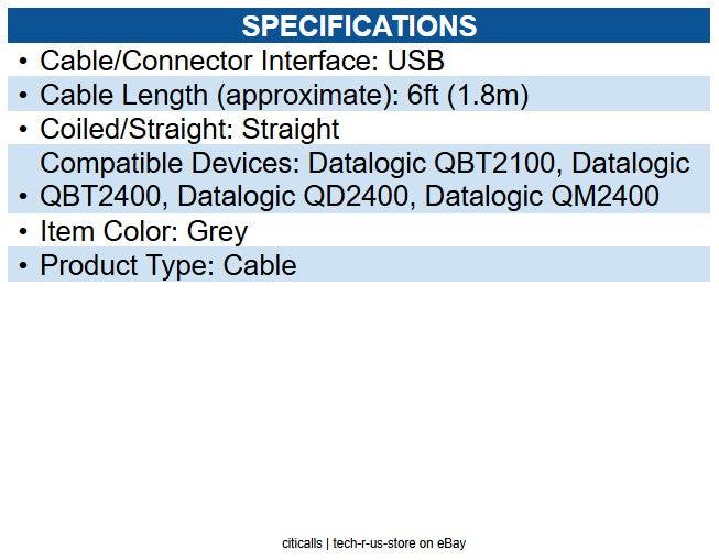 Datalogic 90A051902 USB Cable Type A USB - Type A USB - 6.56ft