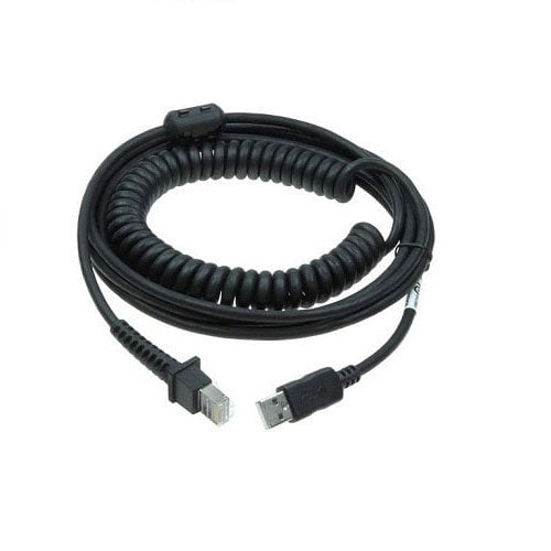Datalogic 90A052289 Cable - USB Type A TPUW Coiled PowerOff - Black