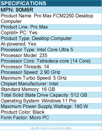 Dell 90M6R Pro Max FCM2250 Desktop Computer - Intel Core Ultra 5 235