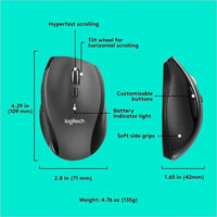 Logitech 910-001935 M705 Marathon Wireless Mouse, 2.4 GHz USB Unifying Receiver