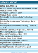 Logitech 910-002225 M185 Wireless Mouse, 2.4GHz with USB Mini Receiver