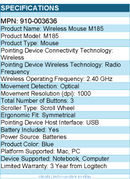 Logitech 910-003636 M185 Wireless Mouse, 2.4GHz with USB Mini Receiver