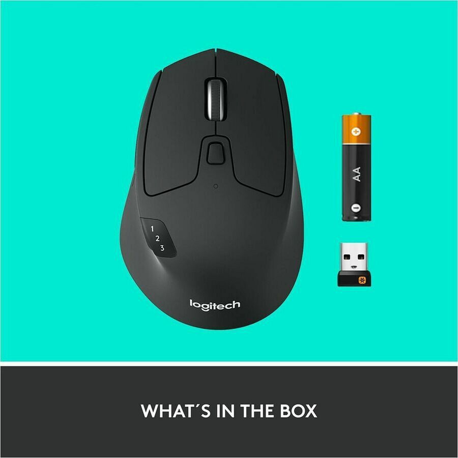 Logitech 910-004790 M720 Triathlon Multi-Device Wireless Mouse, Bluetooth -Black