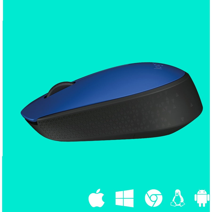 Logitech 910-004800 M170 Wireless Mouse - Optical - USB 2.0 - 1000 dp - Blue
