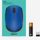 Logitech 910-004800 M170 Wireless Mouse - Optical - USB 2.0 - 1000 dp - Blue
