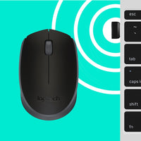 Logitech 910-004940 Wireless Mouse M170 (Black) - Optical - Radio Frequency