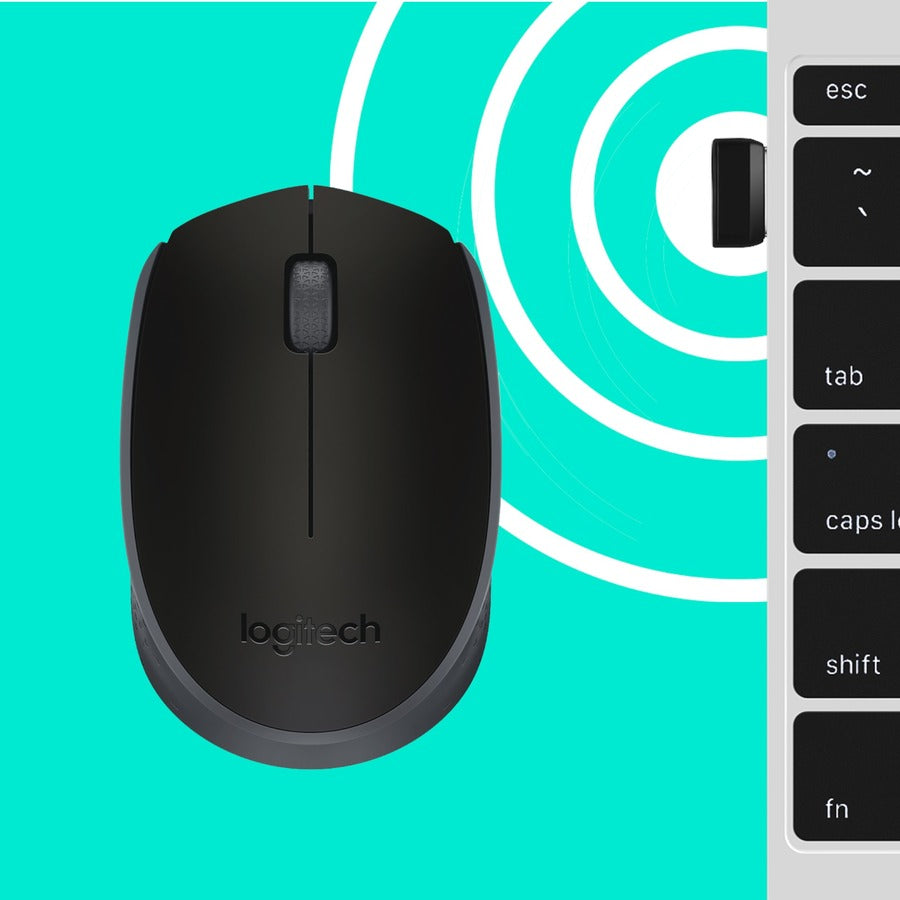 Logitech 910-004940 Wireless Mouse M170 (Black) - Optical - Radio Frequency