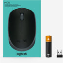 Logitech 910-004940 Wireless Mouse M170 (Black) - Optical - Radio Frequency