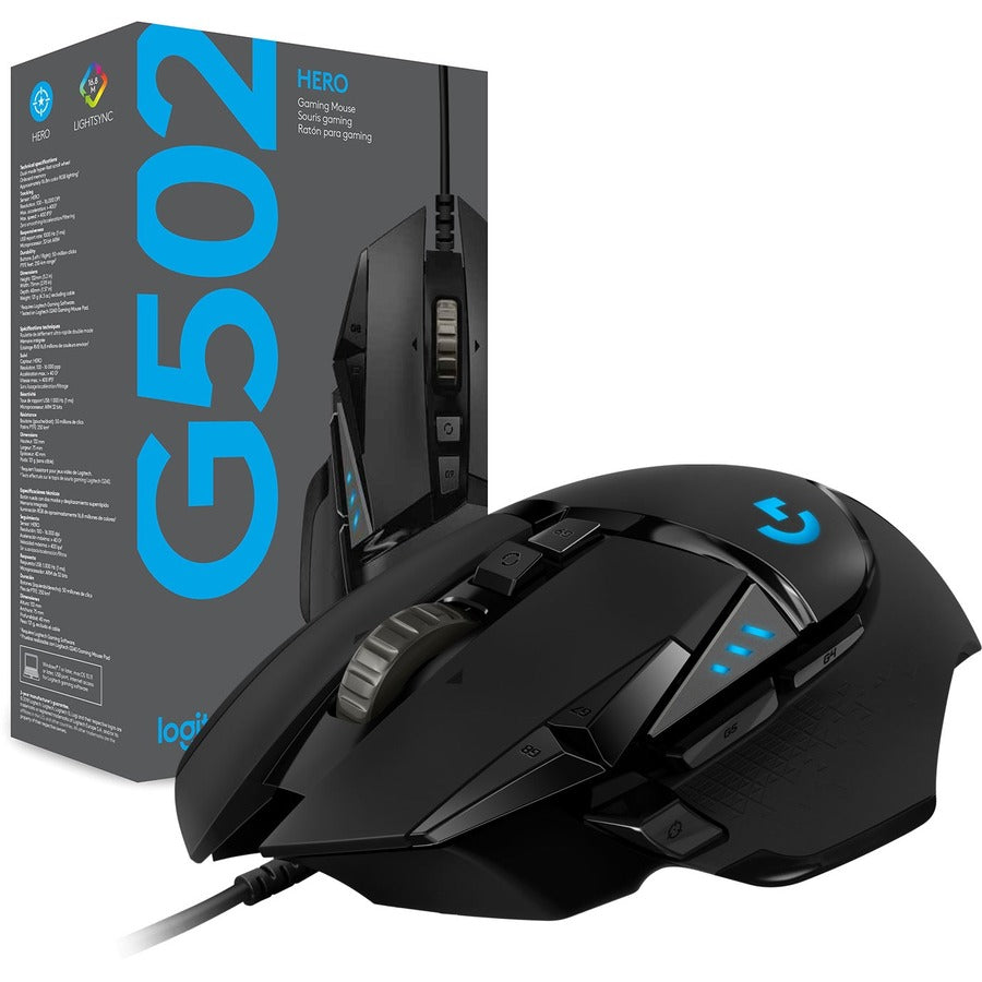 Logitech 910005469 G502 HERO High Performance Gaming Mouse - 16000 dpi - Black