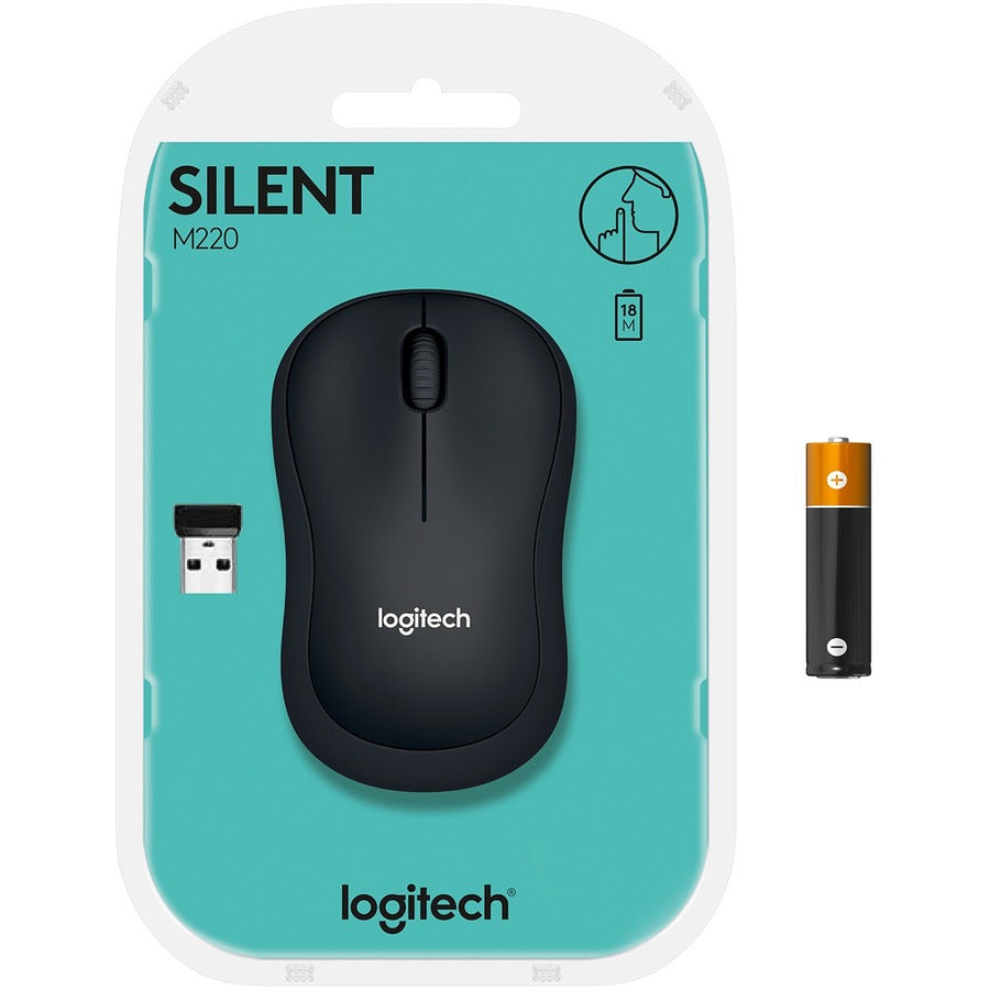 Logitech 910-006127 M220 SILENT Wireless Mouse, 2.4 GHz with USB Receiver