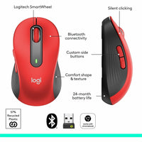 Logitech 910-006358 Signature M650 L Full Size Wireless Mouse - Red