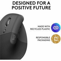 Logitech 910006467 Lift Left Vertical Ergonomic Mouse, Left-handed, Wireless
