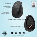 Logitech 910006467 Lift Left Vertical Ergonomic Mouse, Left-handed, Wireless