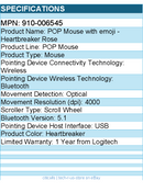 Logitech 910-006545 POP Mouse, Wireless Mouse - Optical - Bluetooth