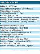 Logitech 910006591 Signature M550 L Full Size Wireless Mouse - Optical