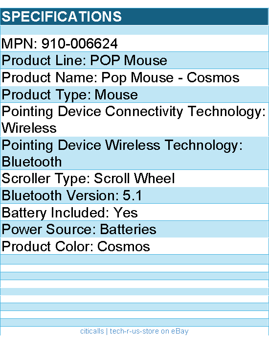 Logitech 910-006624 POP Mouse, Wireless Mouse - Scroll Wheel